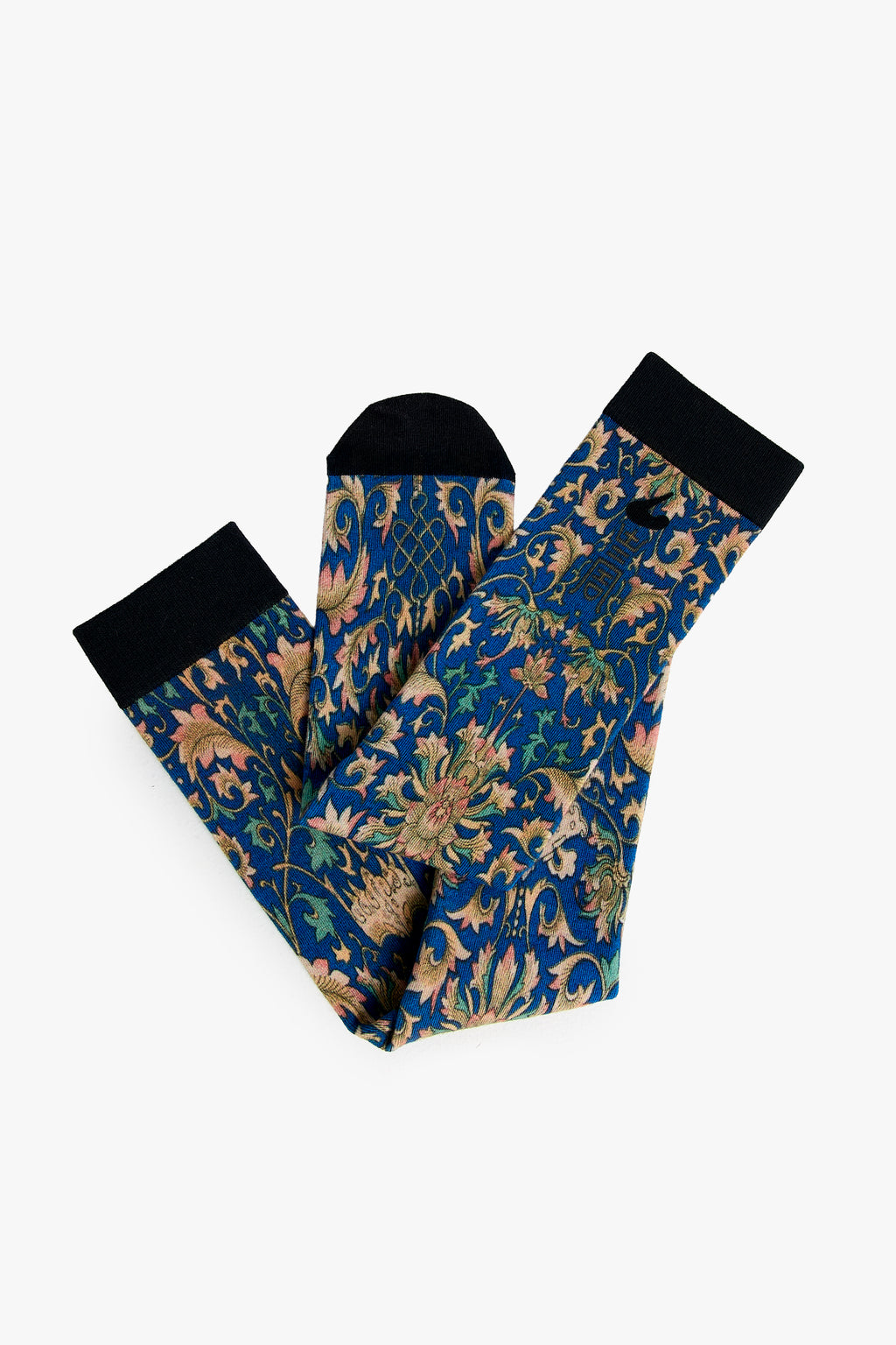 Pair of socks with floral pattern on a white background - Owen Jones